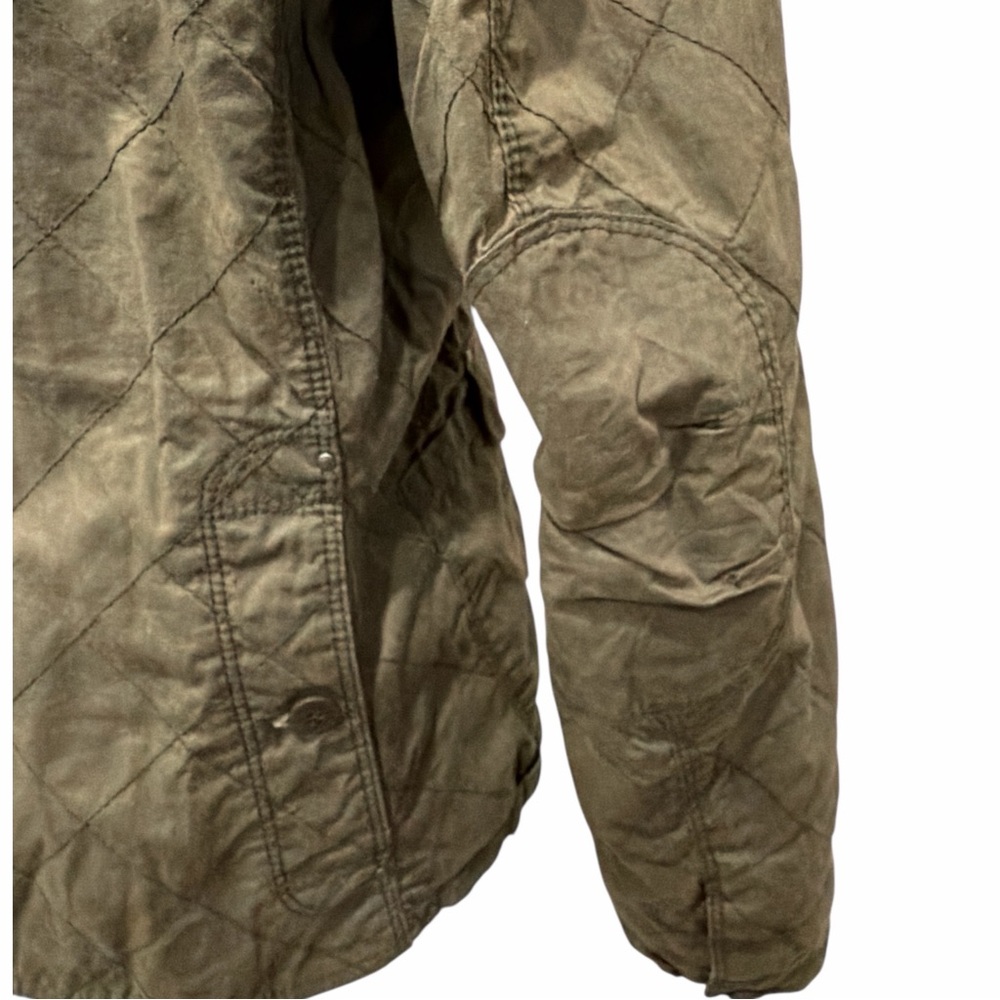 Eddie Bauer Olive Waxed Quilted Barn Jacket Utility Coat Women’s L - Picture 6 of 13